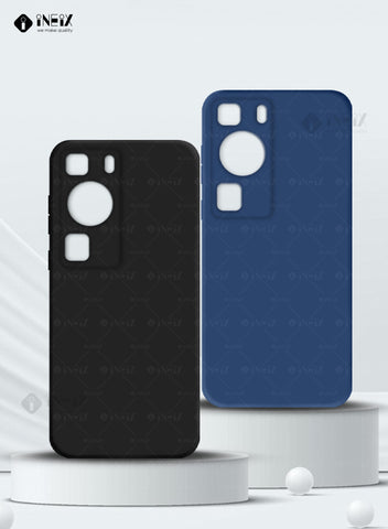 2 Pieces Multicolour Soft Slim Silicone Protective Back Case For Huawei P60 Pro-Black/Blue