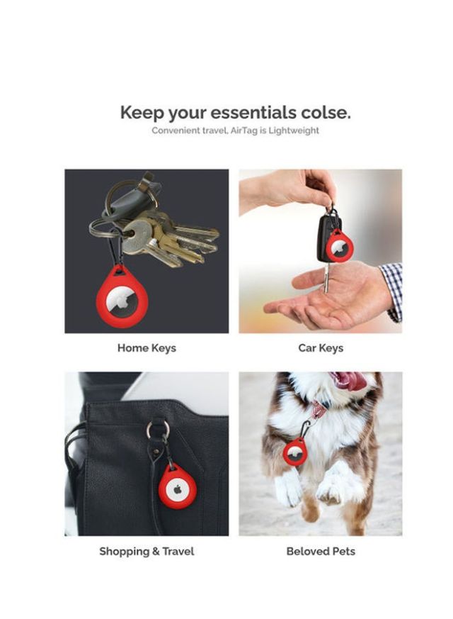 Silicone Sleeve Case Cover With Key Chain For Apple AirTag