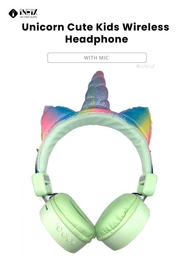 Cute Unicorn Wireless bluetooth Over-Ear Headphone