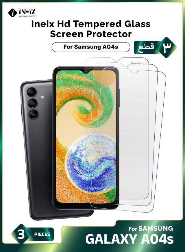 3-PiecesTempered Glass Screen Protector For Samsung Galaxy A04
